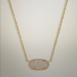 Elisa Gold Pendant Necklace In Iridescent Drusy